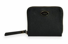 SCOTCH & SODA Leather Bill Fold Zip Wallet Black