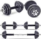 20KG Cast Iron Adjustable Dumbbell & Barbell Set Durable Weight for Men & Women