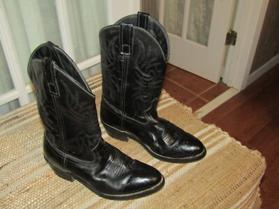 Men’s Laredo vamp fox western boots Vtg Laredo Lea Vamp Fox Boots Black 6860 Men 9.5D Leather  main image 3