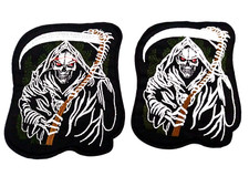 2 pcs. Grim Reaper EMB PATCHES 4" x 4-5/8" for sew-on/iron-on