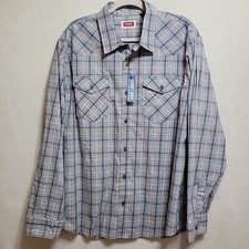 Wrangler Men s Slim Fit Long Sleeve Woven Shirt Vintage Indigo, Size XL, New