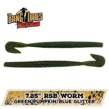 Bass Assassin RSB Worm 7.25  Green Pumpkin/Blue Flake FREE SHIPPING!!