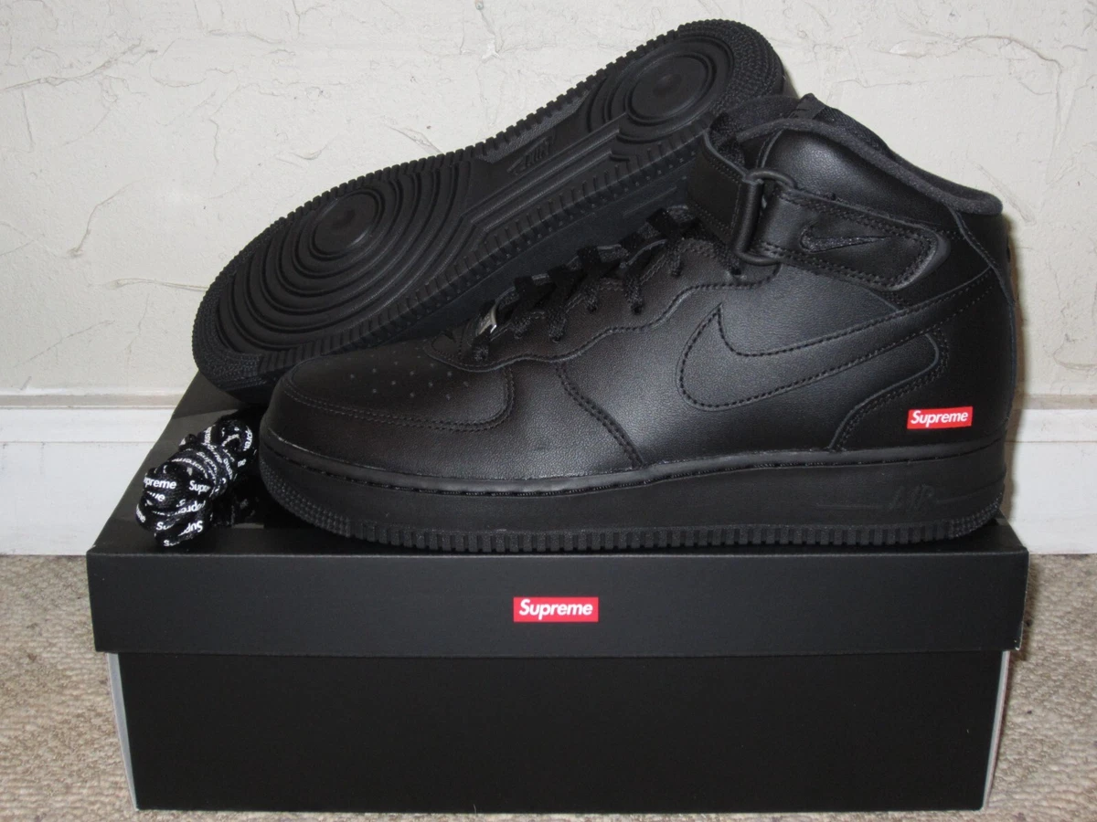 Supreme x Nike Air Force 1 Mid SP Black Men's Size 10 NEW! FZ8784