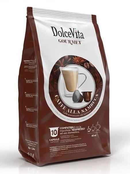 60 Capsule CAFFE' SAMBUCA DOLCE VITA compatibili 100% NESPRESSO