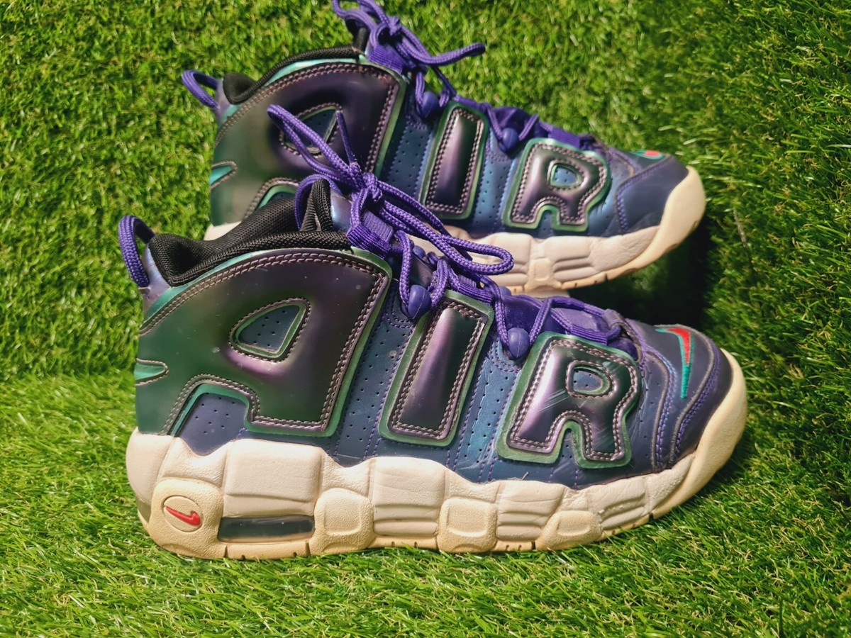 NIKE AIR MORE UPTEMPO #922845-500 KID SHOES SIZE 7Y IRIDESCENT