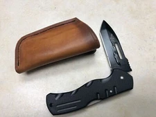 4 1/4" Folding Knife W/Leather Sheath