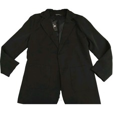Dazosue Women Open Front Blazers Long Sleeve Casual OL Office Slim Suit Jacket L