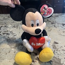 Disney Mickey Mouse Valentine's Day Be Mine Heart Pillow 16" Stuffed Plush 2011