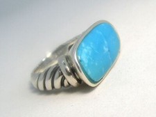 925 Sterling Silver and Turquoise Thai Ring 9.1 grams size 6 1/4Fcountry