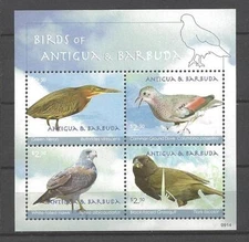 Antigua And Barbuda 2010 Birds Block Sheet Of 4 Stamps Mint ** 1st Choice