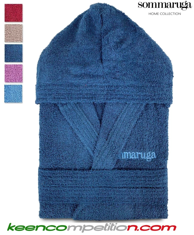 ★ SOMMARUGA ACCAPPATOIO UOMO DONNA UNISEX CON CAPPUCCIO IN SPUGNA COTONE 100% ★