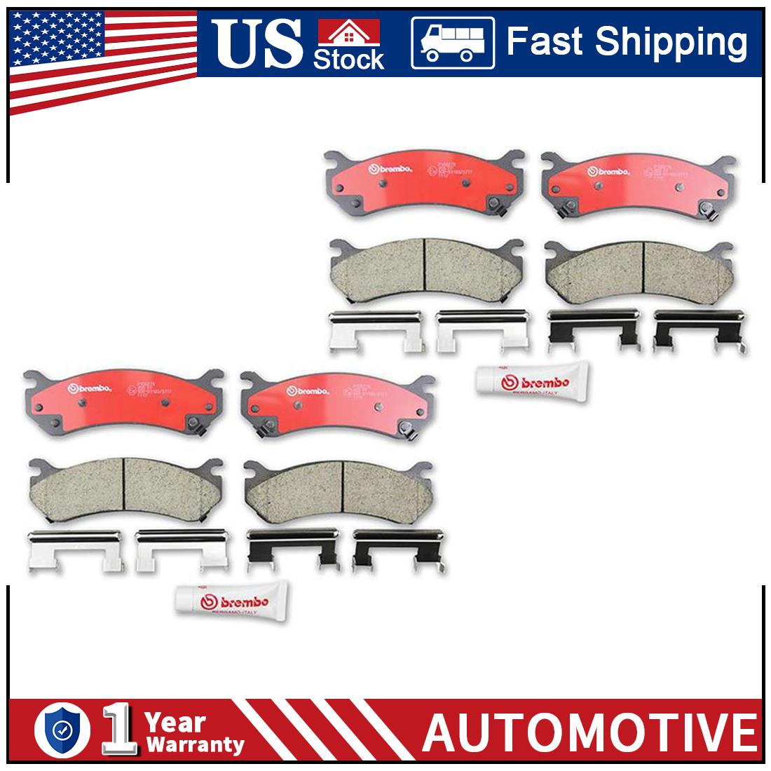 Front & Rear Brembo Ceramic Brake Pads Set Set For GMC Sierra 1500 2002