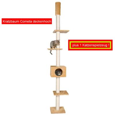 Großer deckenhoher XXL Kratzbaum Cometa - beige - plus 1 Katzenspielzeug