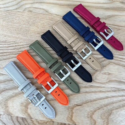 tonjett high quality multicolor nylon sailcloth watch... Watch Strap Sailcloth Nylon Quick Release Two Piece Canvas Band 20mm ...