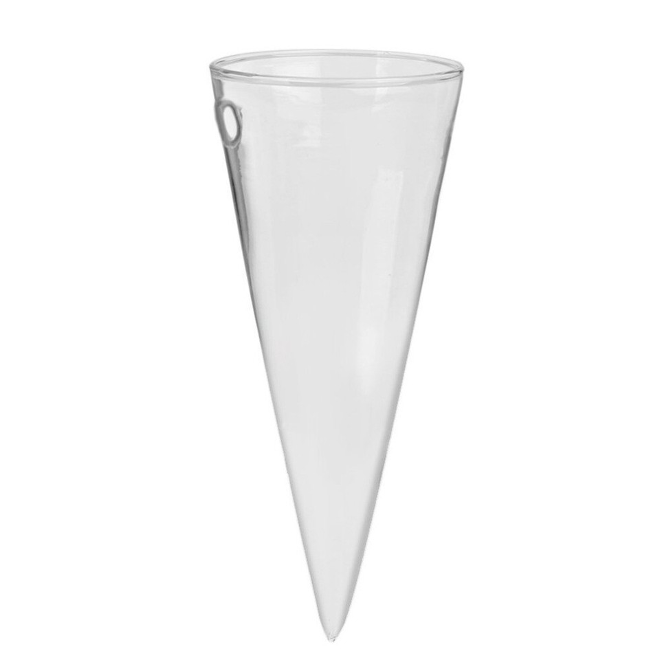 cone wall vase Cone Shape Hanging Vase Transparent Glass Vase Wall