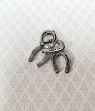 Dollhouse Lucky Horseshoes x4 Metal 1:12 Scale Miniatures by Sir Thomas Thumb