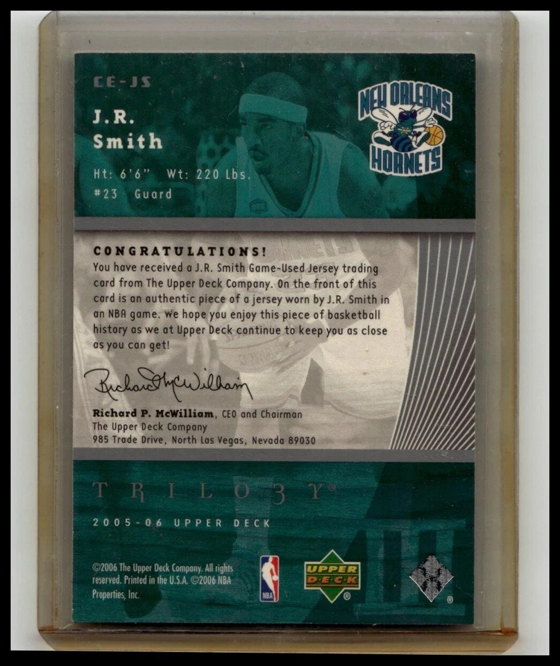 2005-06 Upper Deck Trilogy #CE-JS J.R. Smith The Cutting Edge - Image 2 of 2