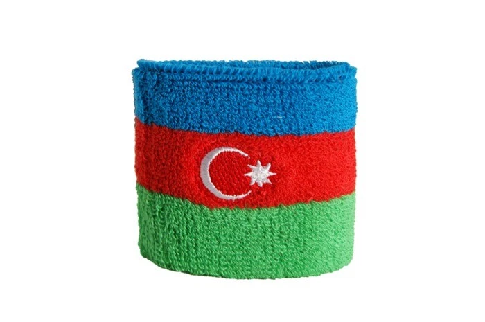 DIGNI Schweißband Fahne Flagge Aserbaidschan 7x8cm Armband für Sport