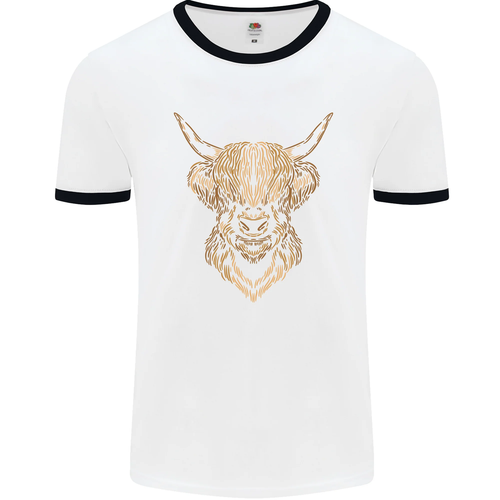A Highland Cow Drawing Mens Ringer T-Shirt | eBay