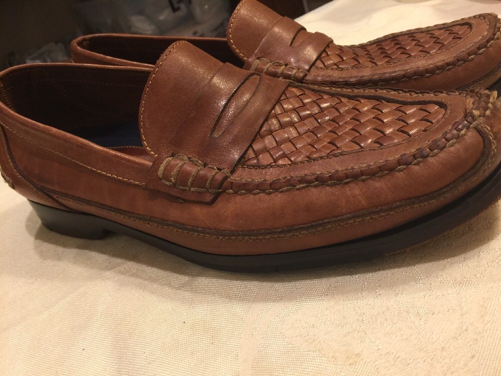 Bostonian Stadium Penny Loafer Brown Woven Leather 21633 First Flex Men\'s Sz 13M Bostonian Classics Burgundy Penny Loafer First Flex Dress  main image 4
