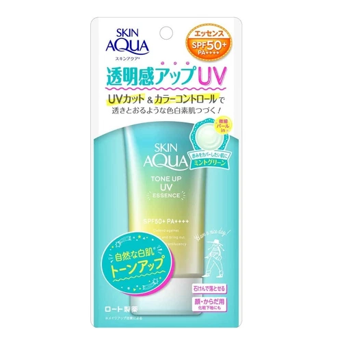 [US STOCK] Rohto SKIN AQUA Tone Up UV Essence 80g Lavender Mint Green Pink