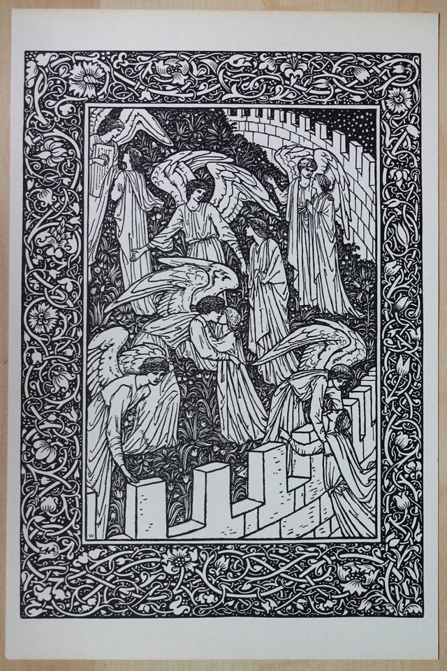 Edward Brune-Jones Jugendstil Druck "Jacobus de Voraigne"  1892