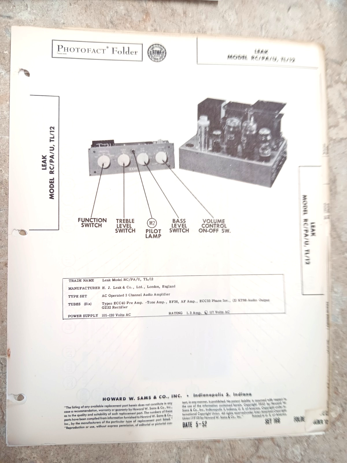 Leak RC/PA vintage audio equipment - eBay listing photo 1