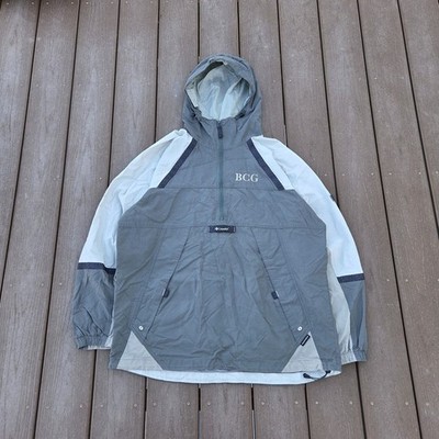 Columbia Men's Packable Hooded Quarter-Zip Windbreaker Jacket Gray Size L