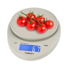 Digital Kitchen Scale 5kg 11lb Food Baking Weighing Accurate 1g LCD Khaki for Ki
