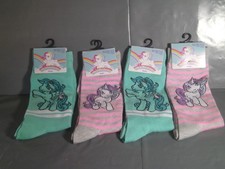 My Little Pony Socks Lot Of 4 Pairs Fits Shoe Size 6 1/2 - 12  FREE SHIPPING