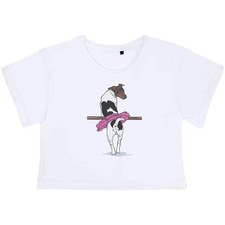 'Dog In A Tutu' Women's Cotton Crop Tops CO059921 