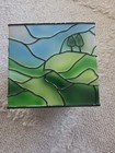 Handmade Golf Themed Stained Glass Plastic Tissue Box Cover Golfer On Green  — photo 3