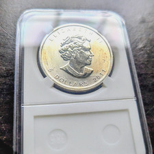 2011 Canadian Silver Maple Leaf 1 oz .9999 Fine Silver $5 Canada Bullion Coin 107.92 per troy oz