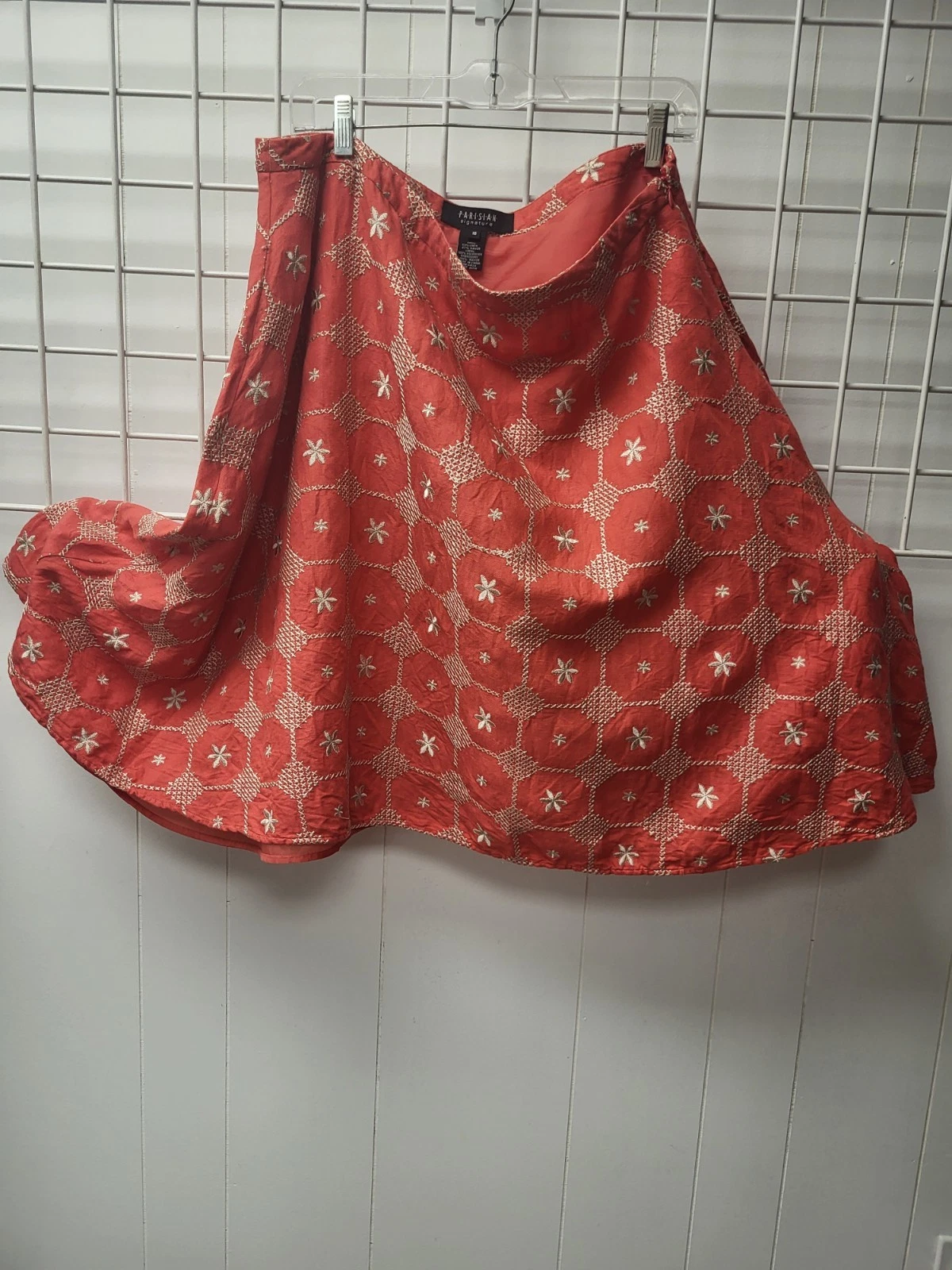 PARISIAN SIGNATURE A LINE SKIRT, CORAL AND WHITE SIZE 16
Opens in a new window or tab