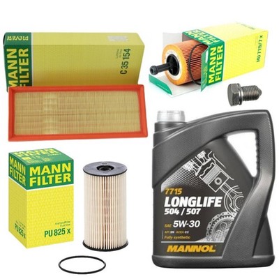 MANNOL 5L 5W30 & MANN FILTERS SERVICE KIT FOR VW BEETLE 2.0 TDI 2011-16