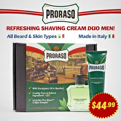 Proraso Refreshing Shaving Cream for Men - Cool & Invigorating Shave | Original