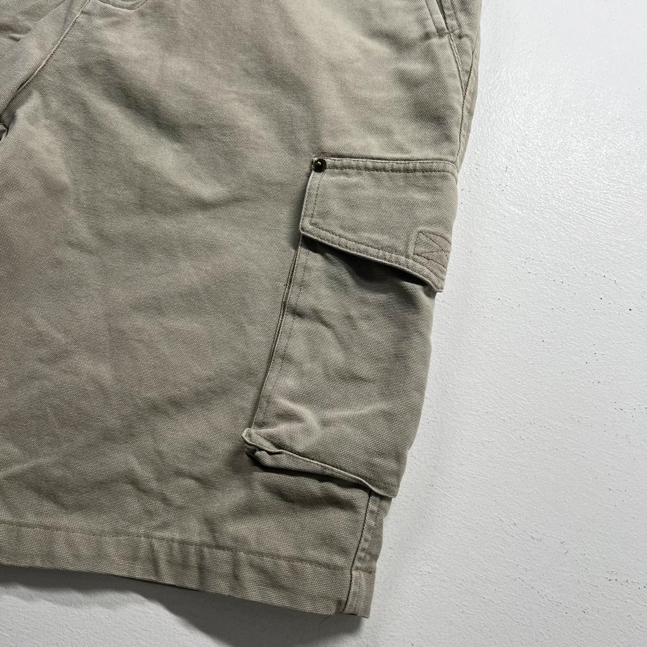 Pantaloncini cargo Timberland Y2K beige cotone tela taglia 34 casual utility lavoro foto 2