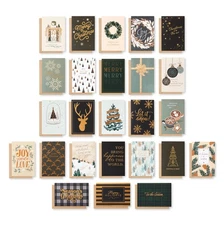 Christmas Cards with Envelopes, Traditional Winter Designs (25-Count)