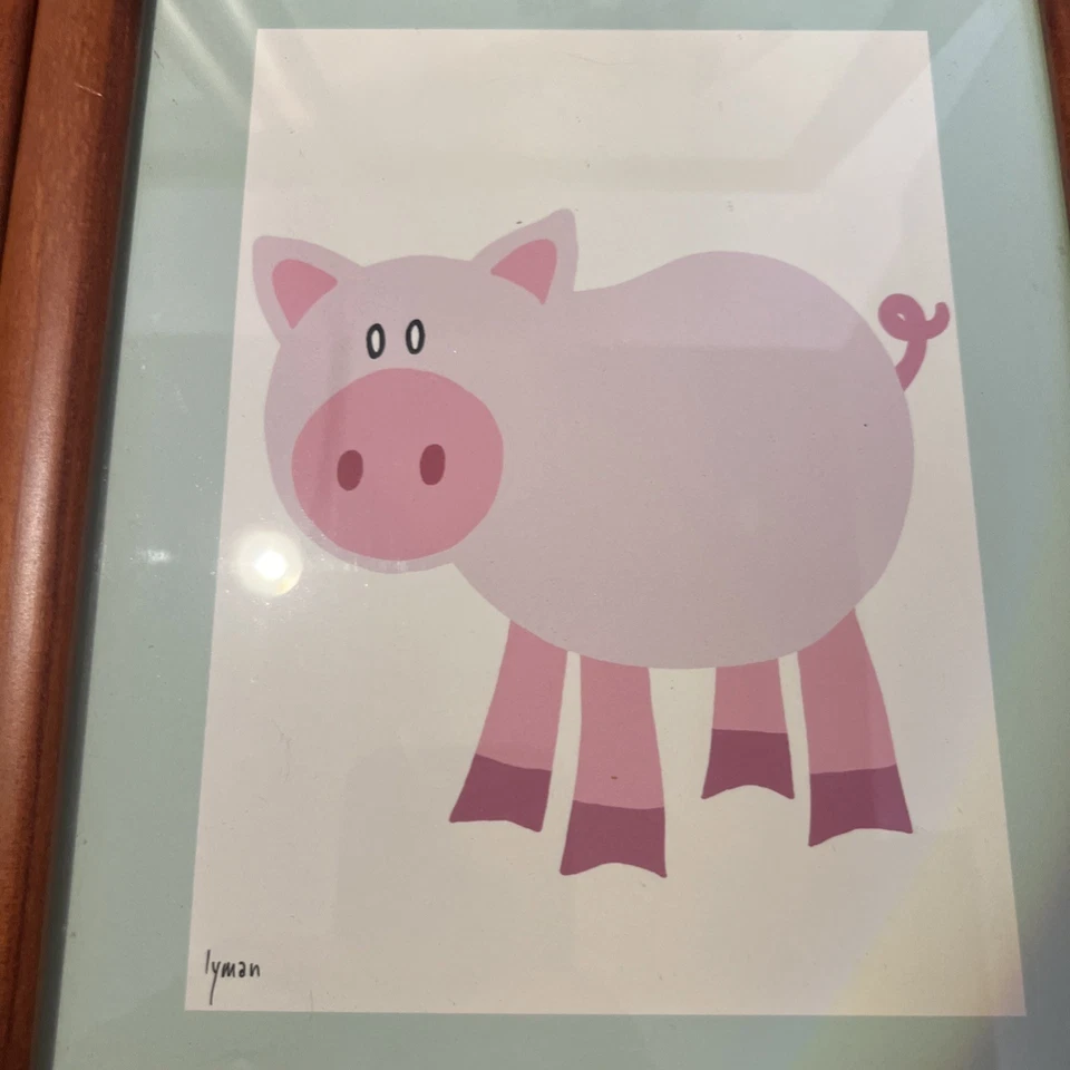 Arte de pared enmarcado de animales de granja Foto 3 de 4