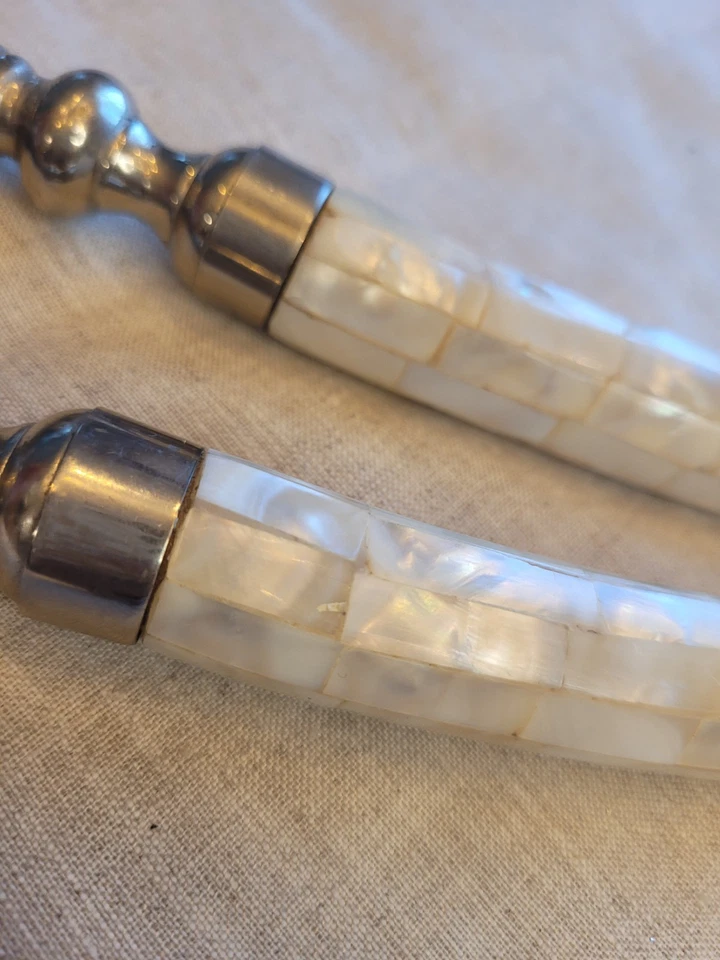 Mother of Pearl Spoon Serving 19" Long Set Party Entertaining - Image 2 of 4