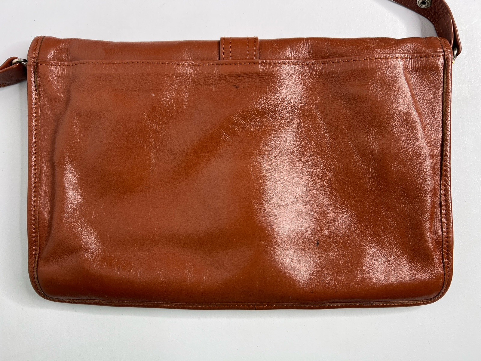 Vintage Brown Rectangular Leather Shoulder Bag Pu… - image 8