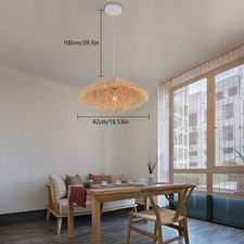 Woven Pendant Light Rustic Pendant Light Fixture Farmhouse Ceiling Hanging Lamp