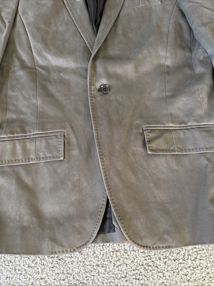 Chaqueta Blazer Armani Exchange De Colección Hombres Algodón Calce Ajustado Talla M Gris Foto 4 de 4