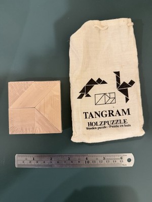 WOOD Tangrams 7-Piece PUZZLE Hand-Made 3.5  Square  1000 s of Puzzles in ONE 