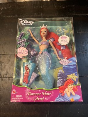 Disney Forever Hair Ariel Princess Doll 2004 NIB Hard To Find (Box Damage)