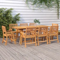 Gartentisch Esstisch Rechteckig 200X90X75 Cm Massivholz Akazie Terrasse
