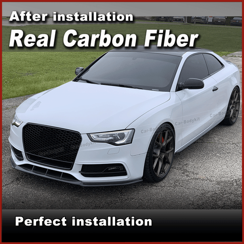 For Audi A5 Sline S5 12-16 Real Carbon Fiber Front Bumper Lip Spoiler Splitters - Picture 4 of 12