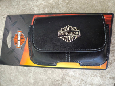 Vintage Harley Davidson Black Leather Magnetic Belt Clip Case NOS Universal