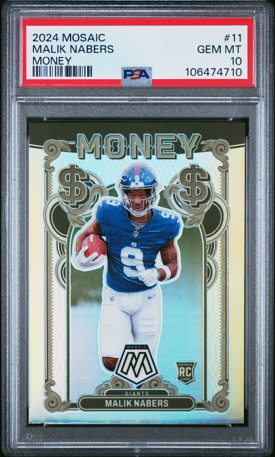 Malik Nabers Panini Mosaic Money #11 Base
