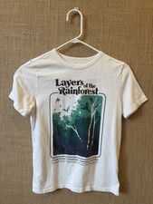 Gap Kids White Green Layers Of The Rainforest T Shirt Size L  10/11 